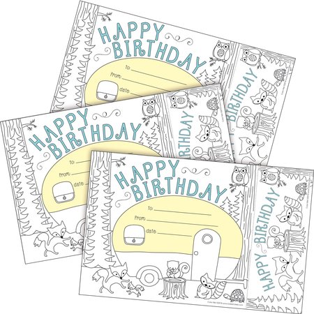 BARKER CREEK Color Me! Happy Birthday Awards & Bookmarks Set, 90/Set 4163